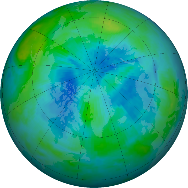 Arctic ozone map for 16 September 1996